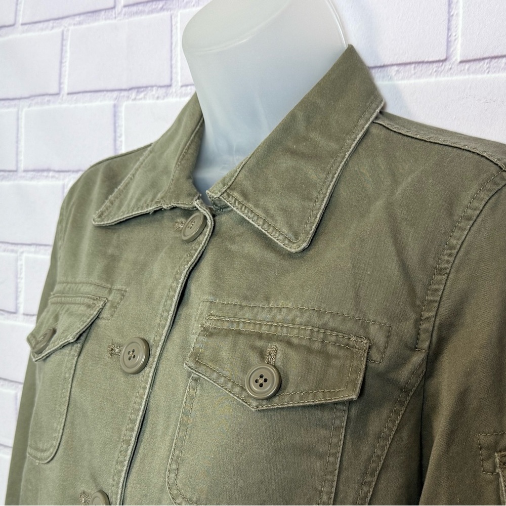 J. Crew Olive Green Utility Jacket Size Small 100% Cotton - Picture 6 of 12